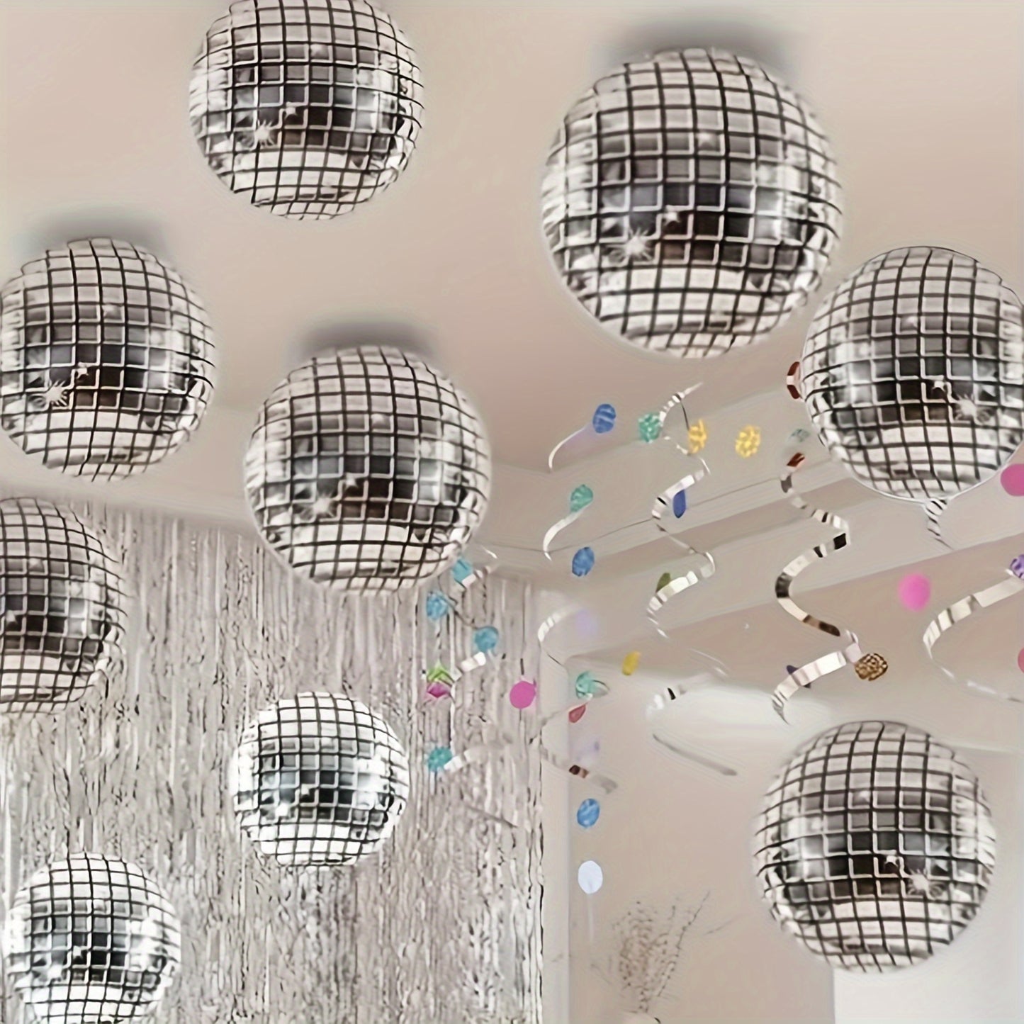 32pcs, Silvery Disco Ball Balloons Party Decoration