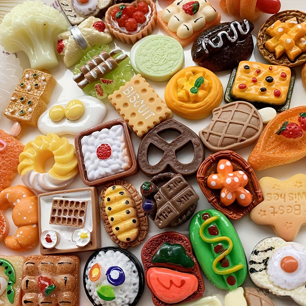 10/30/60PCS Miniature Mixed Styles Resin Foods