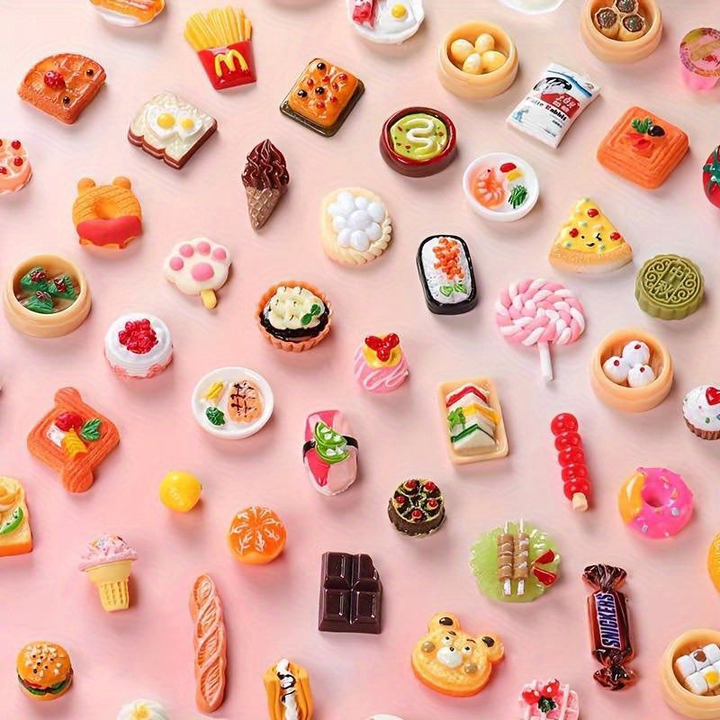 Decorating Dollhouse Kitchen With Mixed Resin Miniature Food And Drinks Toys