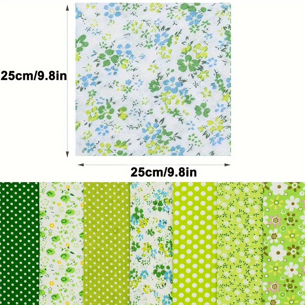 56-Piece Cotton Fabric Bundle - 9.8" Precut Squares with Assorted Flower Patterns