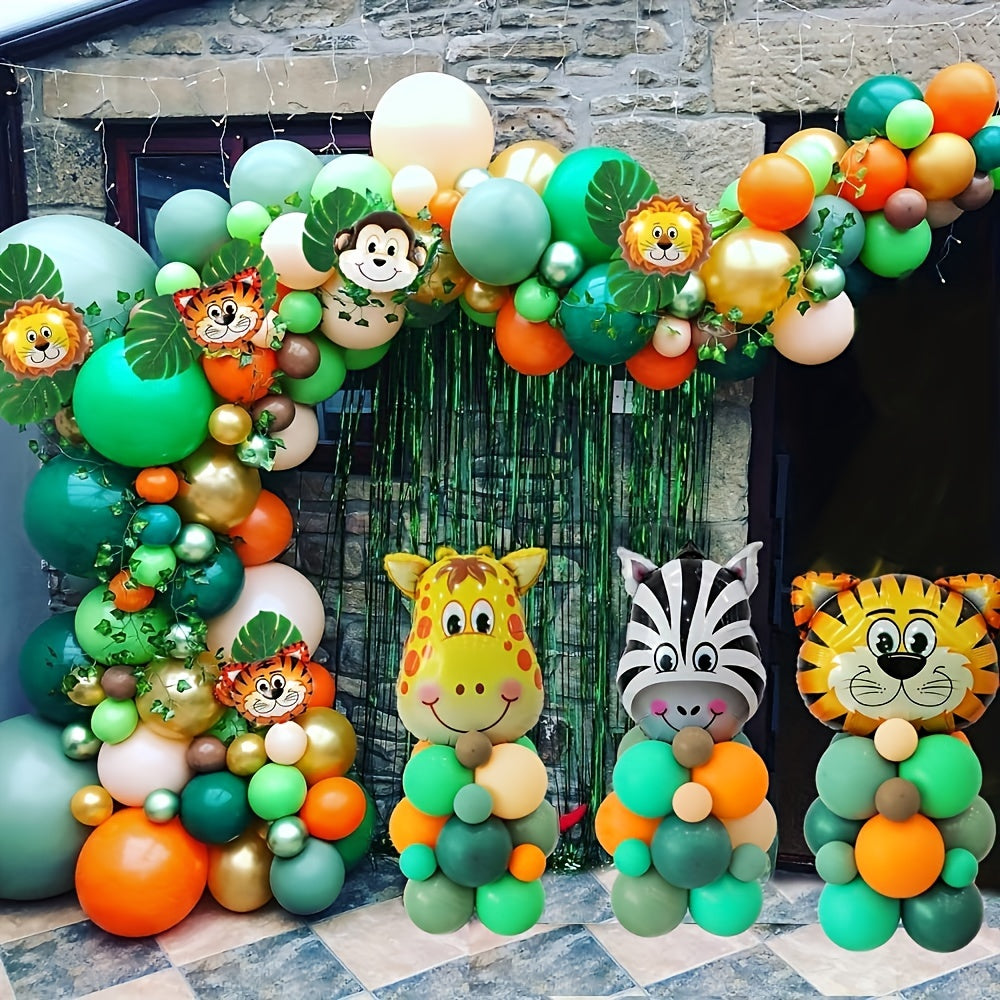 161pcs Jungle Safari Balloons Birthday Party Decorations