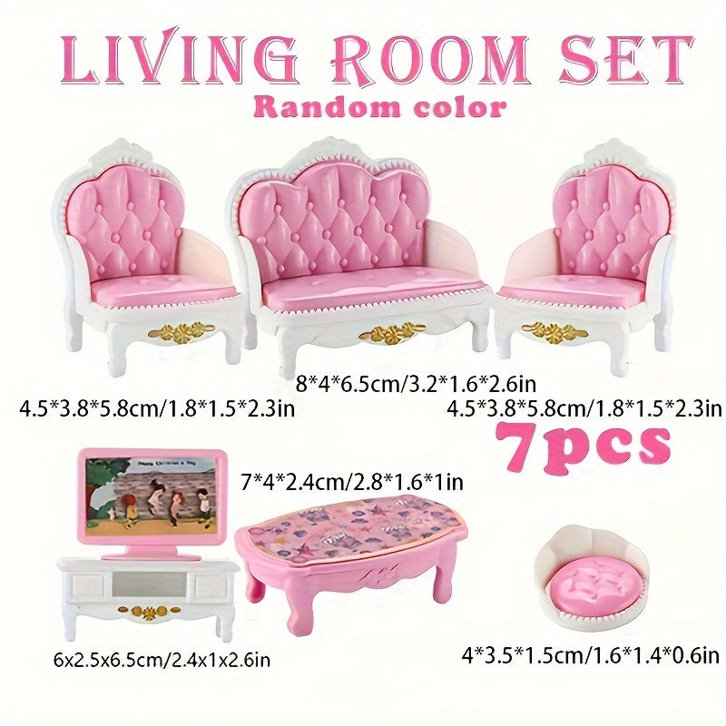 Dolls House 1:12 Miniature Kitchen Bedroom Bathroom Playset