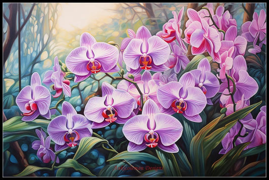 Embroidery Cross Stitch Orchid Oasis Kit