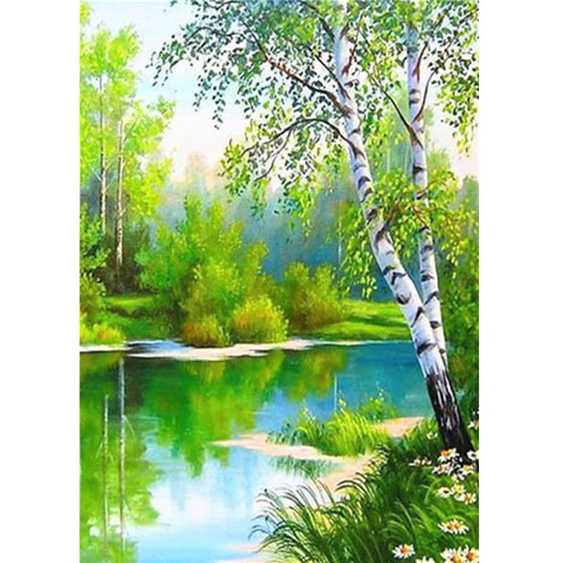 Landscape Forest rhinestones art embroidery Kit