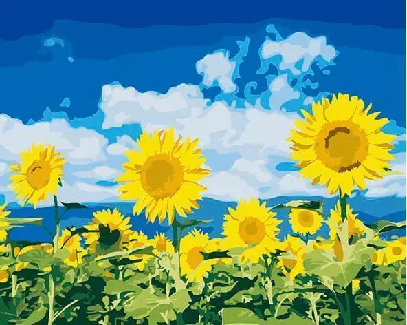 Painting By Numbers Sunflowers Kit