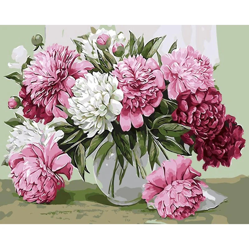 Painting By Numbers Flowers Kit