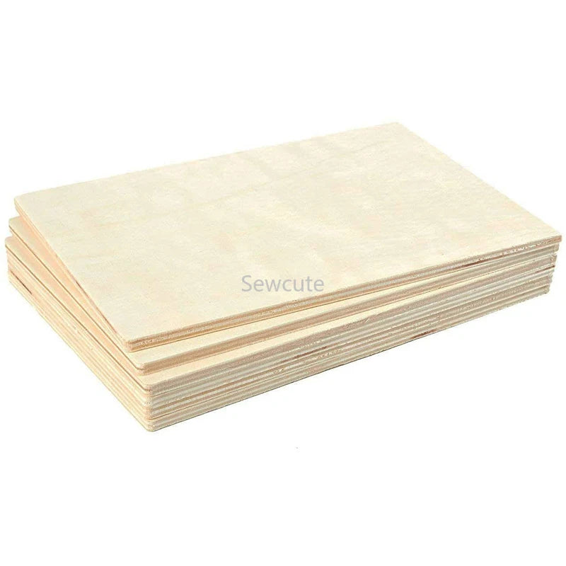 5pcs Unfinished Wood Plate Blank Board