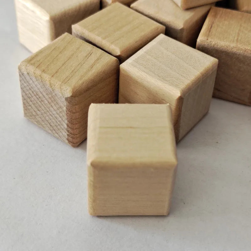 Wooden Cubes Unfinished Blank Square Wood