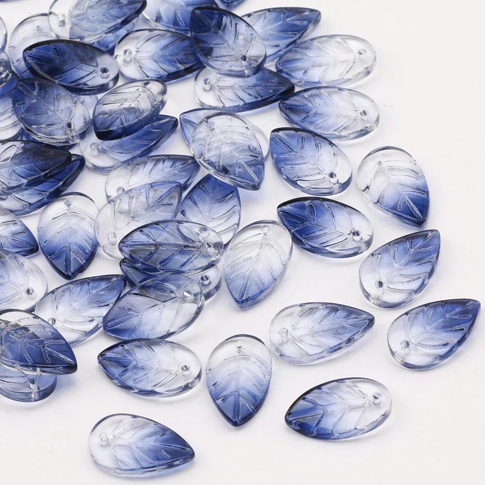 18x11mm Leaf Shape Glass Beads