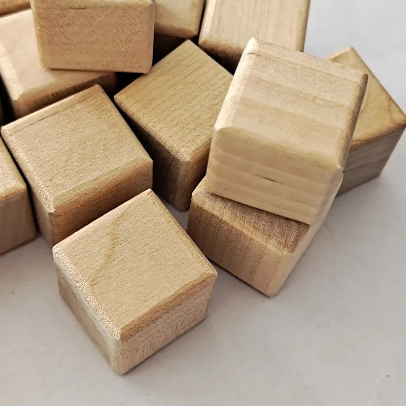 Wooden Cubes Unfinished Blank Square Wood