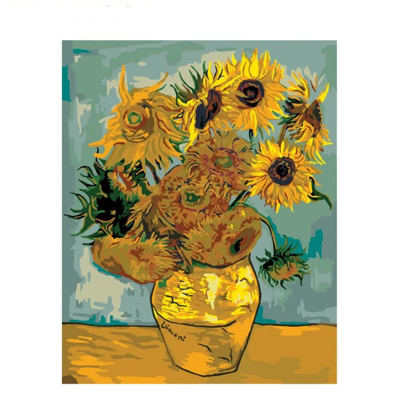 Painting By Numbers Sunflowers Kit