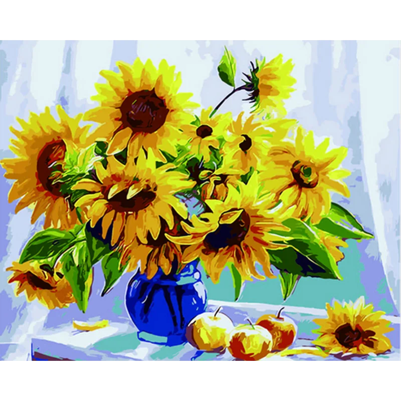 Painting By Numbers Sunflowers Kit