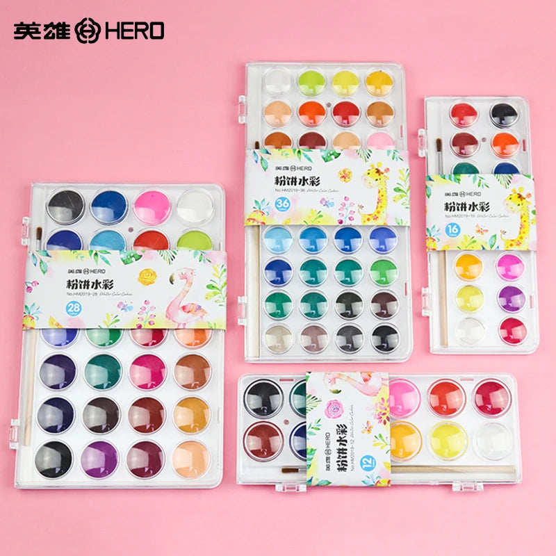 Hero Portable Solid Pigment 12/16/28/36 Colors