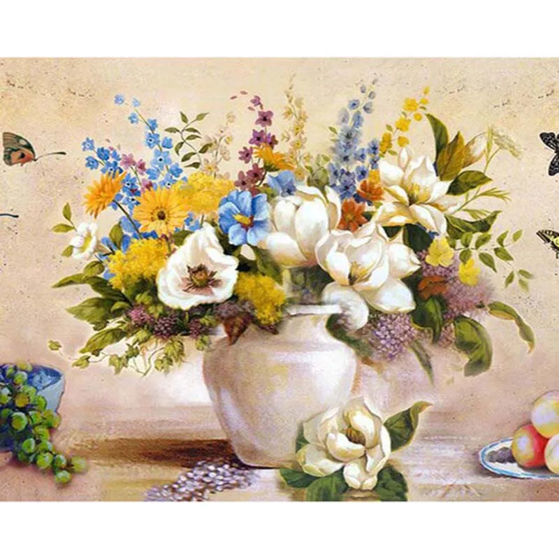 Painting By Numbers Flowers Kit