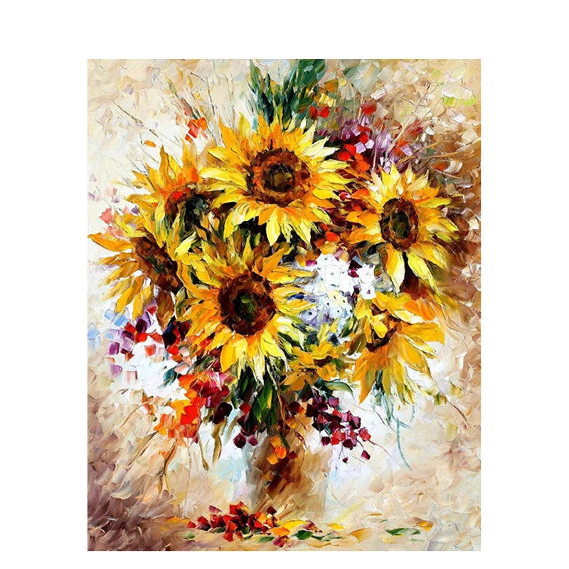 Painting By Numbers Flowers Kit