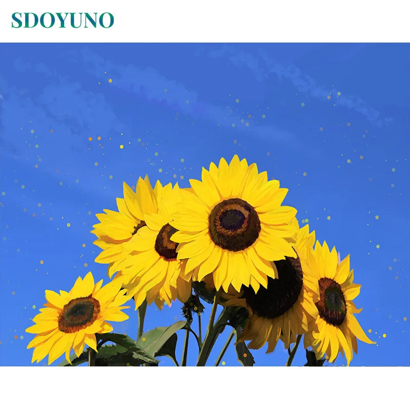 Painting By Numbers Sunflowers Kit