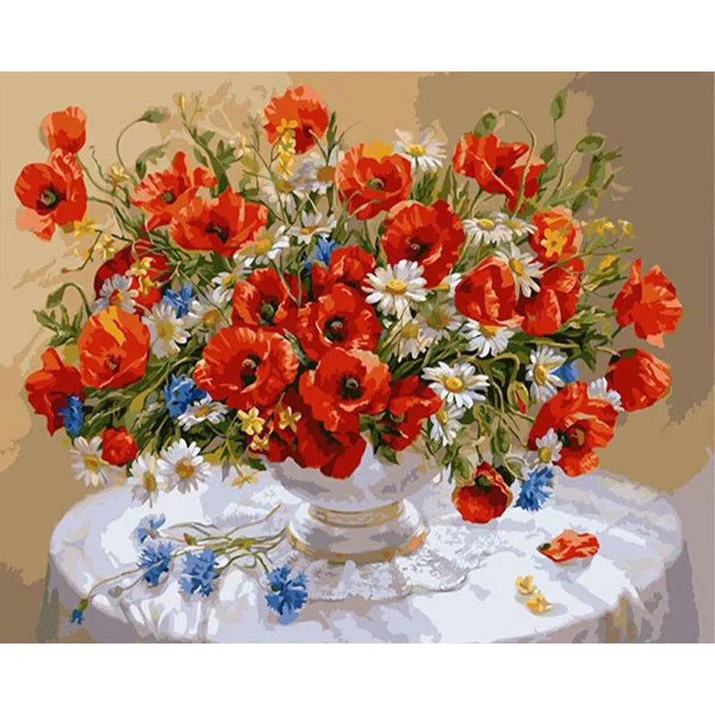 Painting By Numbers Flowers Kit