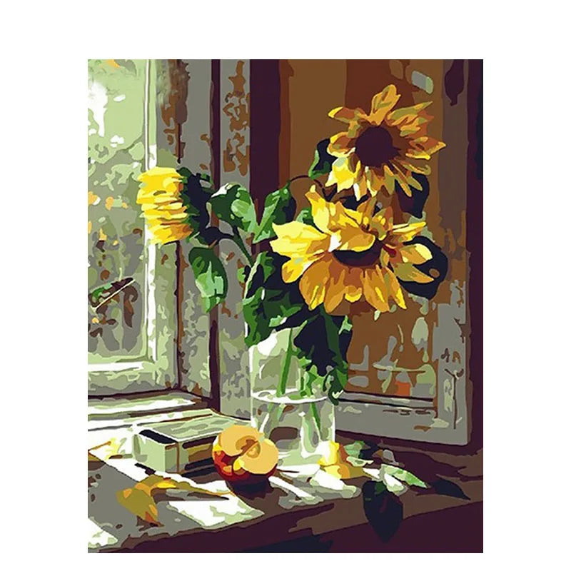 Painting By Numbers Sunflowers Kit