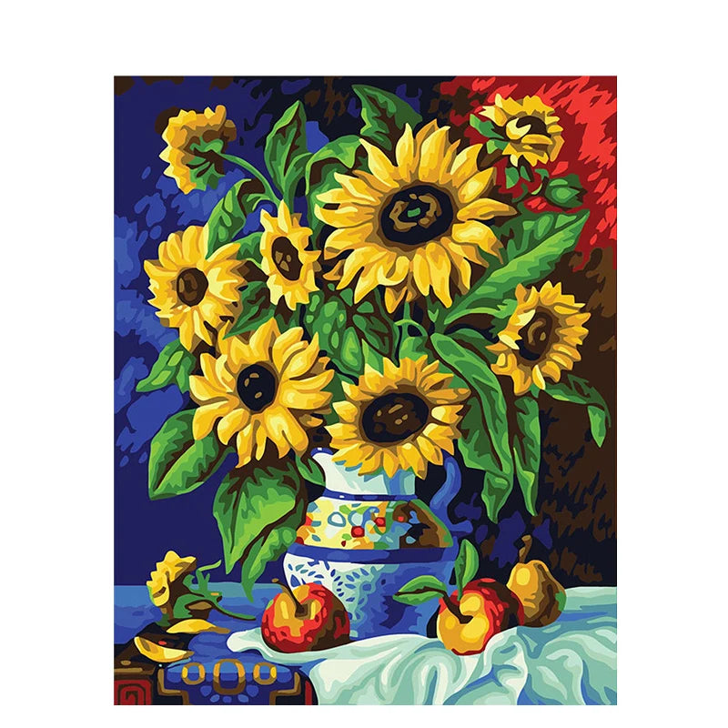 Painting By Numbers Sunflowers Kit