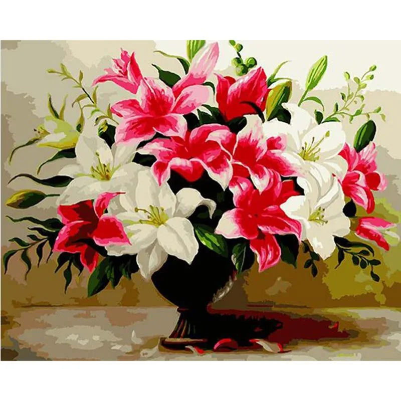 Painting By Numbers Flowers Kit