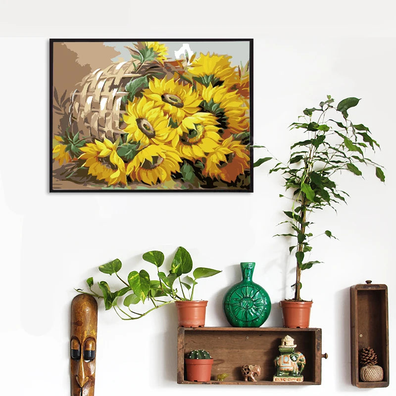 Painting By Numbers Sunflowers Kit