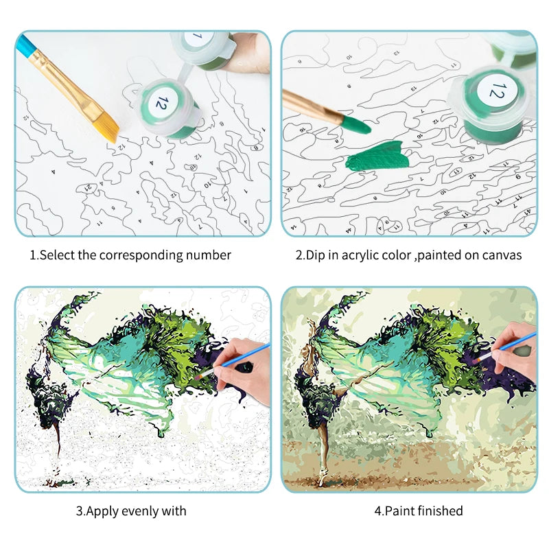 Painting By Numbers Snow Landscape Kit