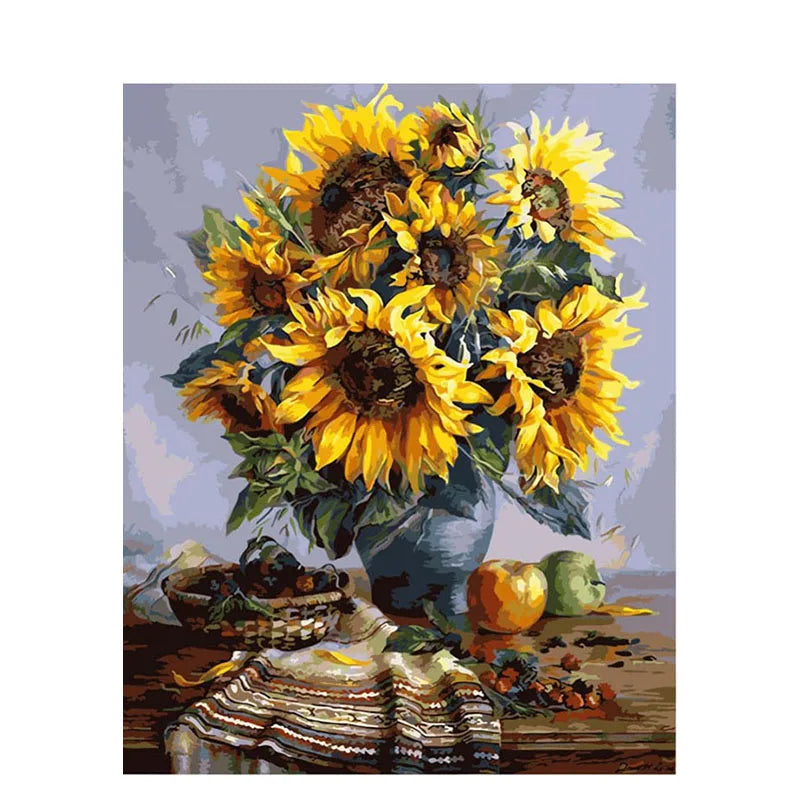 Painting By Numbers Sunflowers Kit