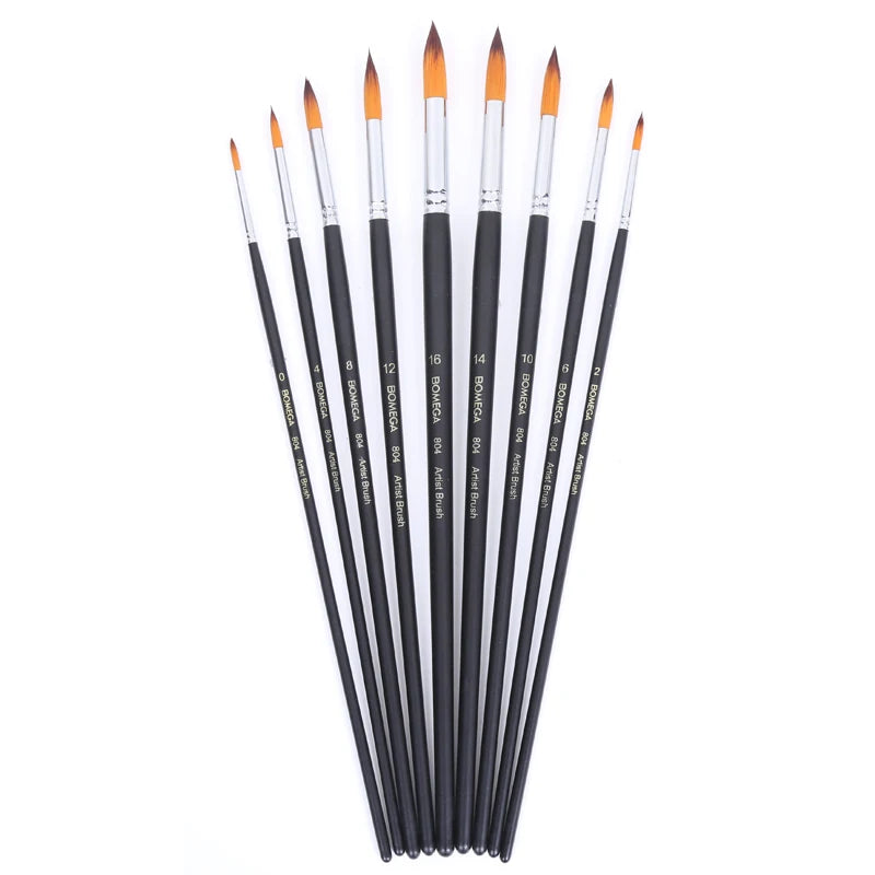 9pcs Nylon Hair  Paint Brushes