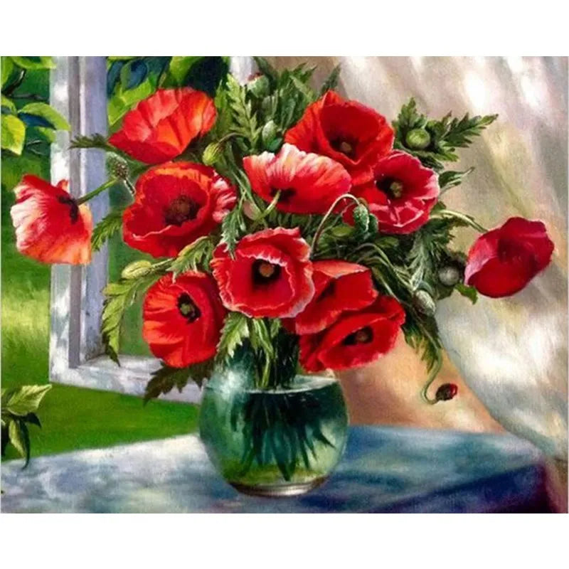 Painting By Numbers Flowers Kit