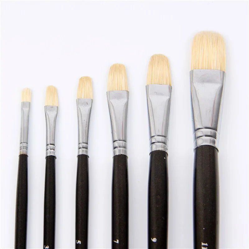 6pcs/Set pig mane bristles  paint brush