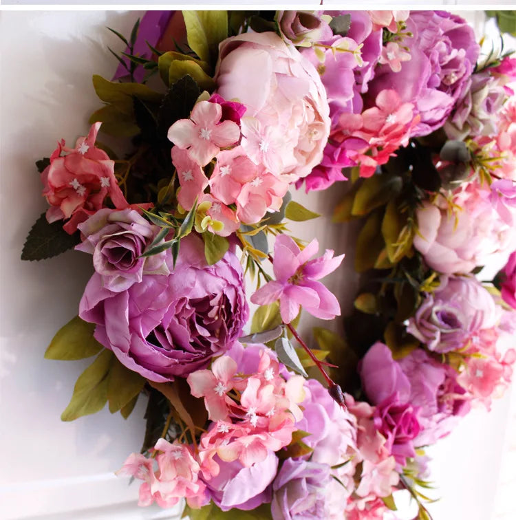 Artificial Peony Wreath Door Decoration