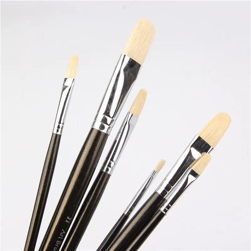 6pcs/Set pig mane bristles  paint brush