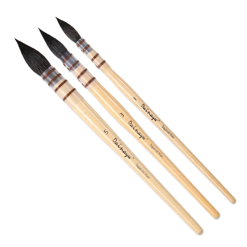 Round Squirrel Hair Paint Brush Set