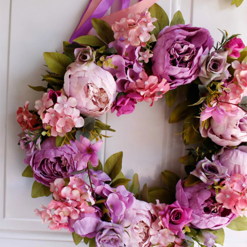 Artificial Peony Wreath Door Decoration