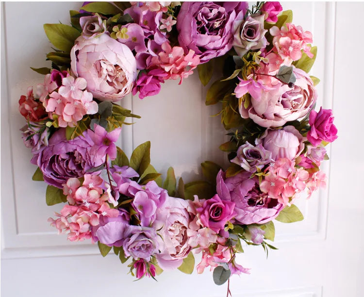 Artificial Peony Wreath Door Decoration