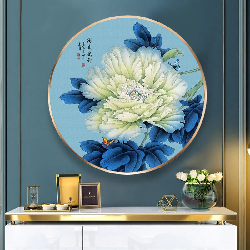 Blue peony flower Chinese Cross stitch kits