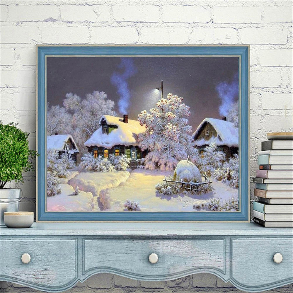 Oil Painting By Numbers Winter Landscape