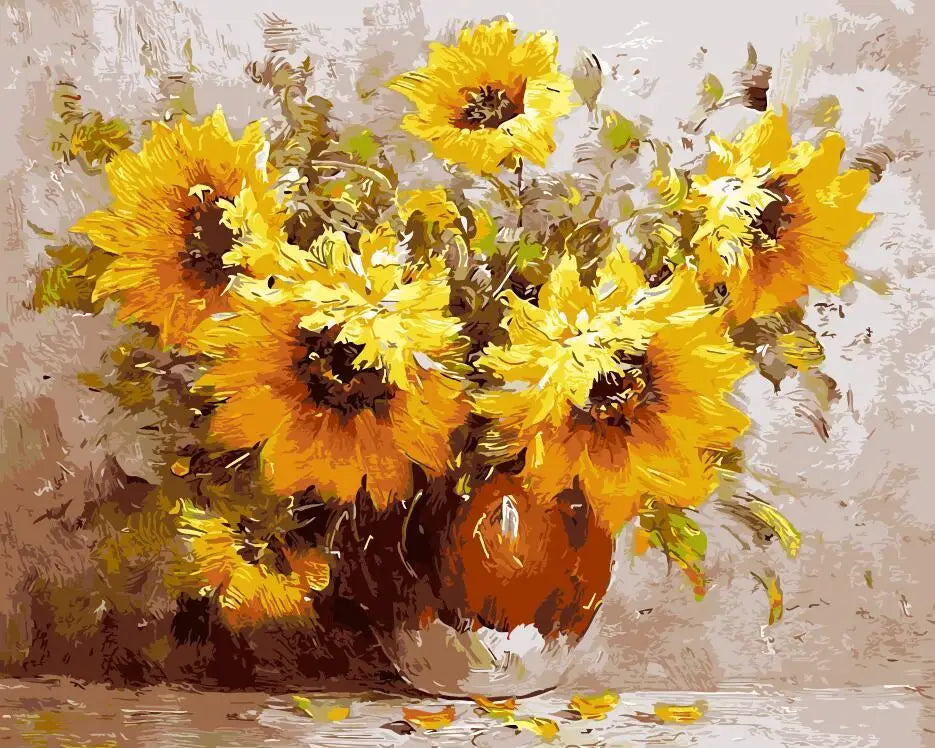 Painting By Numbers Sunflowers Kit