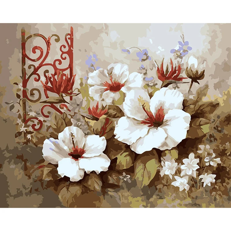 Painting By Numbers Flowers Kit