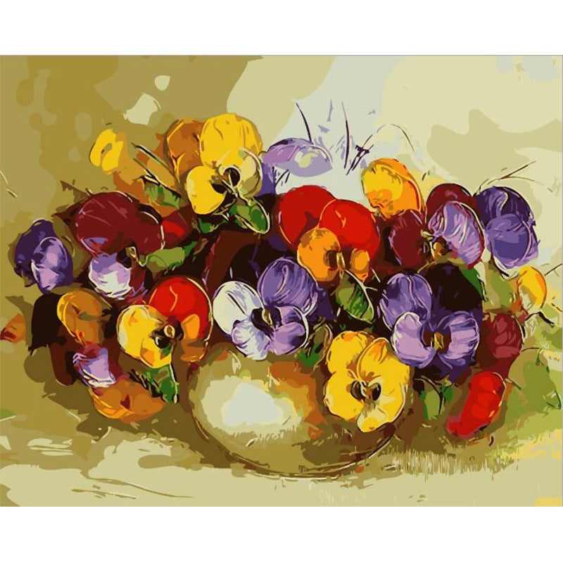 Painting By Numbers Flowers Kit