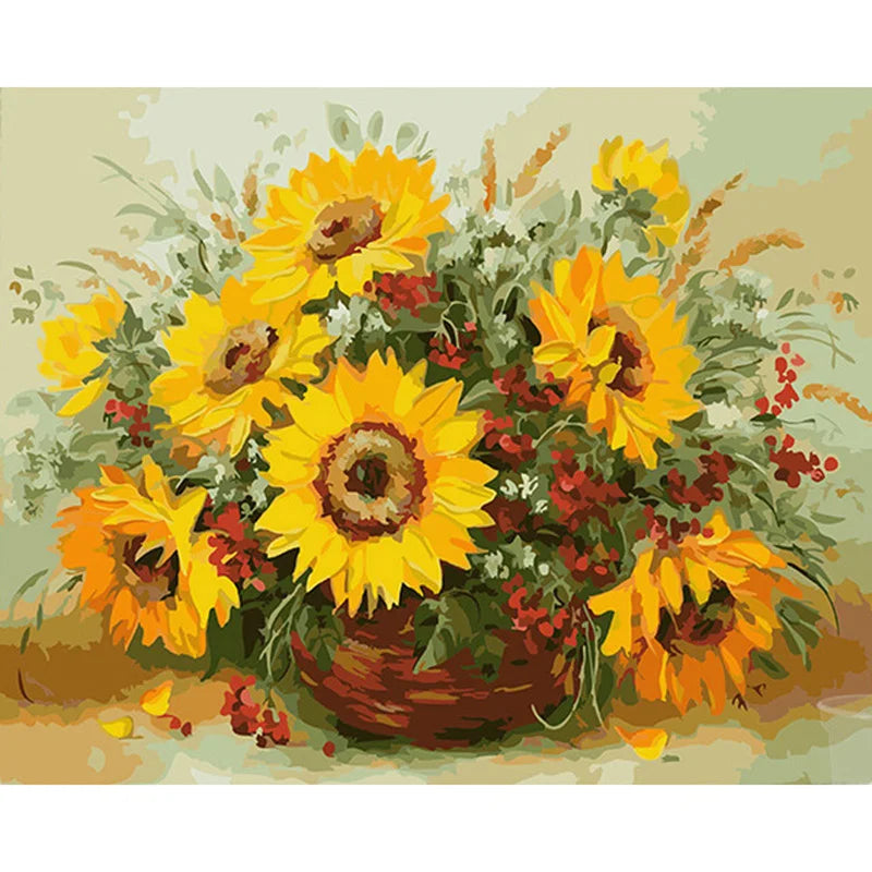 Painting By Numbers Sunflowers Kit