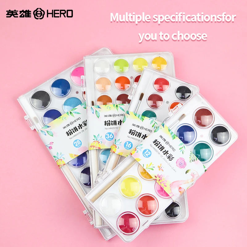 Hero Portable Solid Pigment 12/16/28/36 Colors