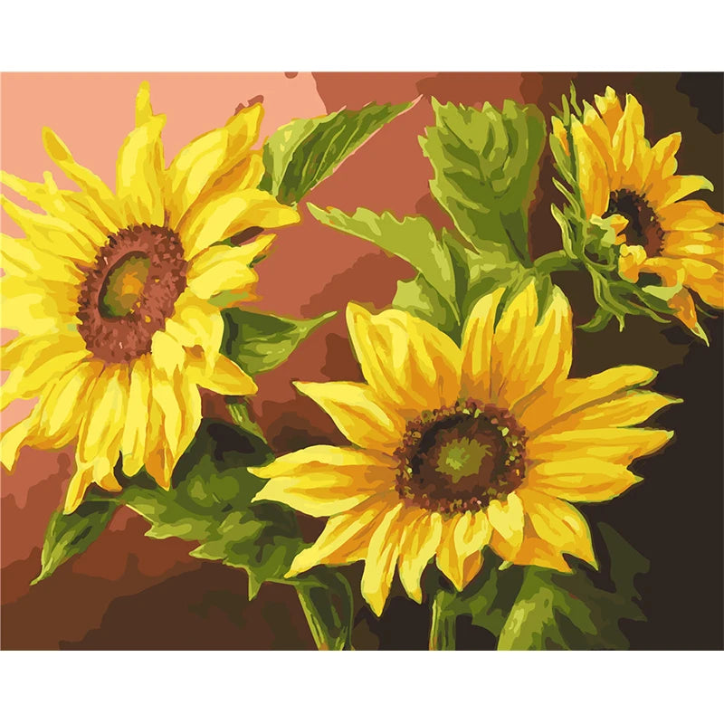 Painting By Numbers Sunflowers Kit