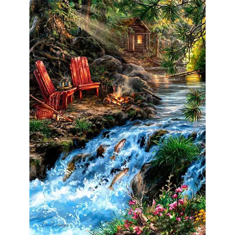 Painting By Number Waterfall Kits