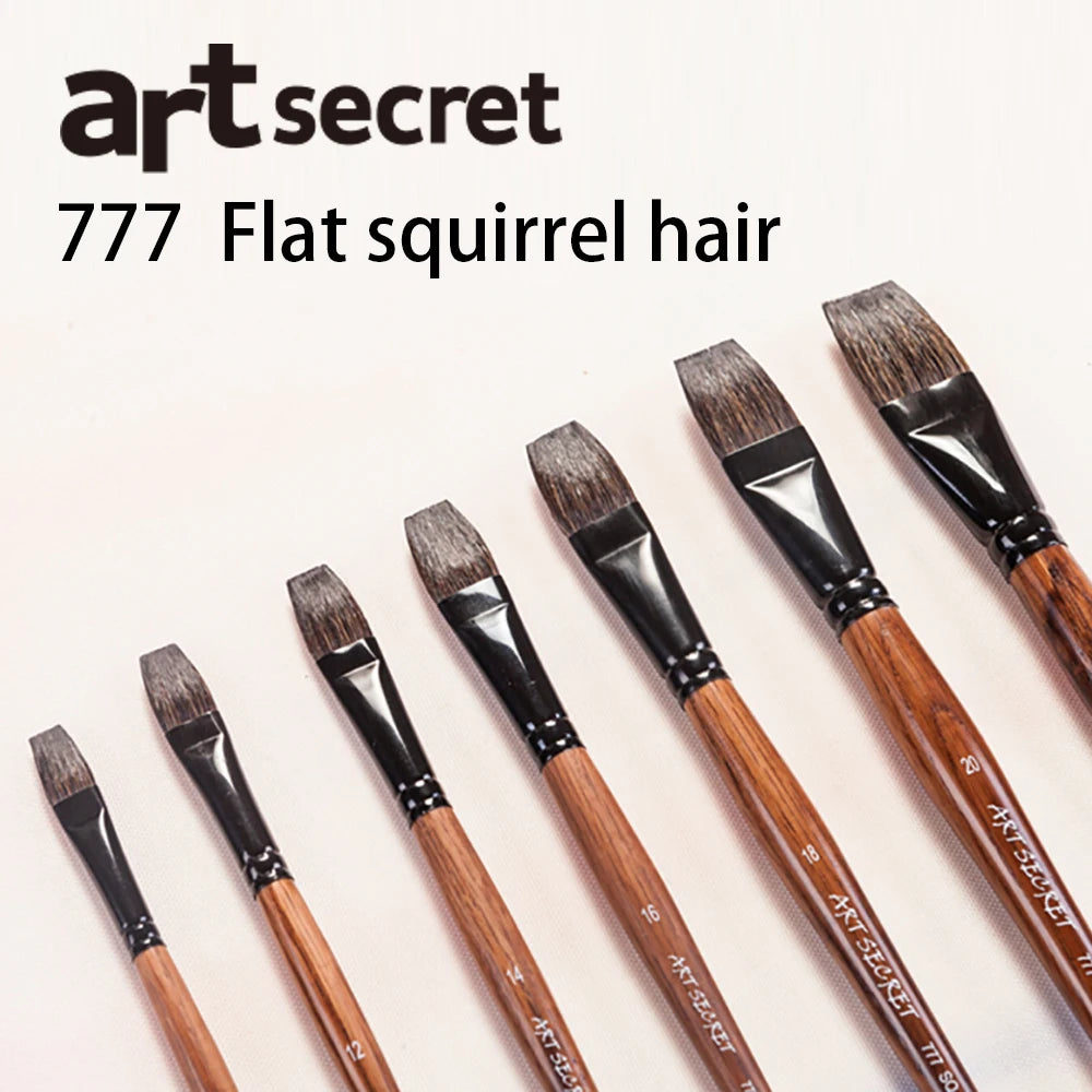 Flat Squirrel Hair Black Brass Brush