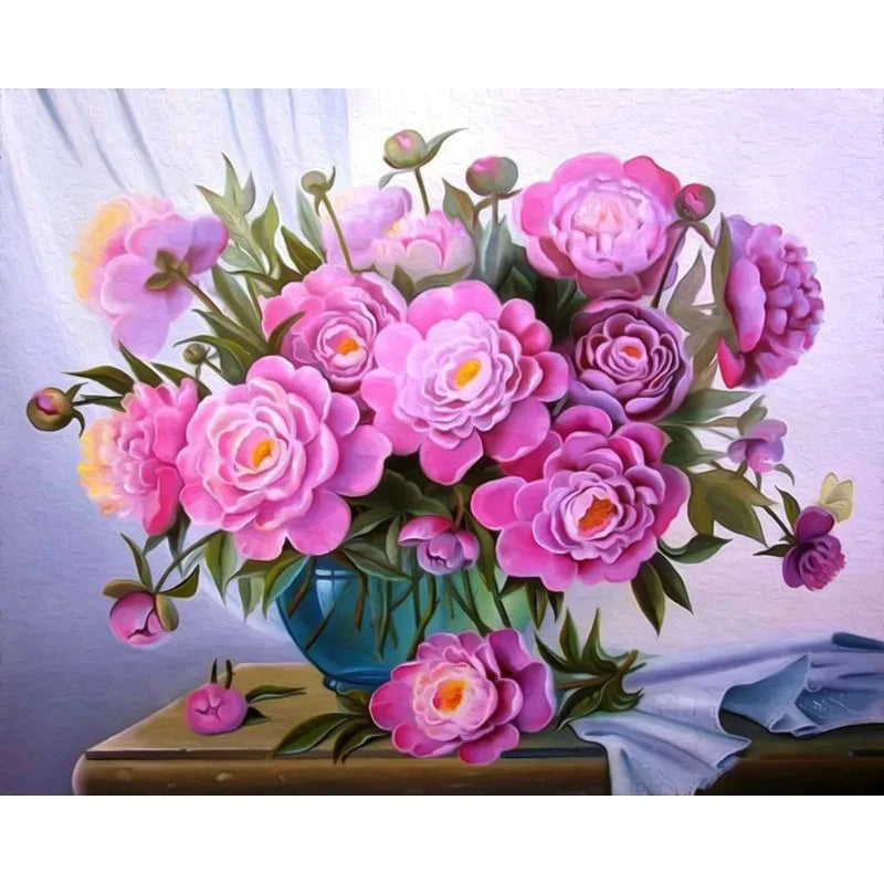 Painting By Numbers Flowers Kit