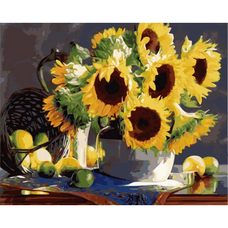 Painting By Numbers Sunflowers Kit