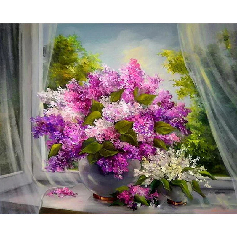 Painting By Numbers Flowers Kit