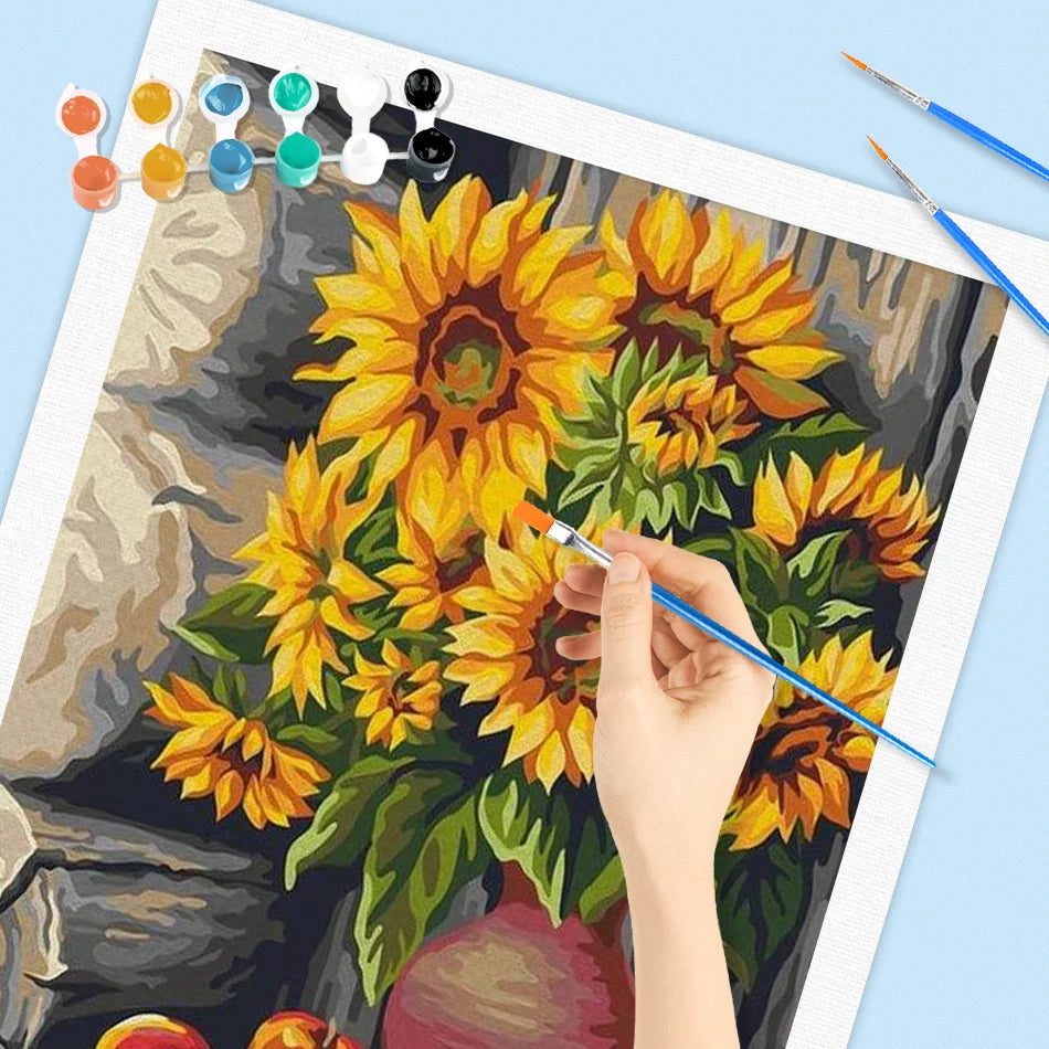 Painting By Numbers Flowers Kit