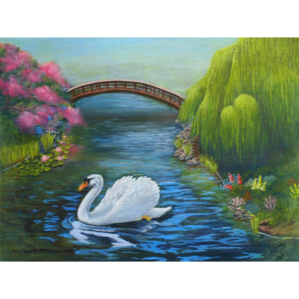 Swan Printed Cross Stitch Embroidery Kit